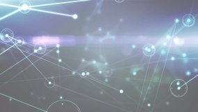 Animation of networks of connections with glowing spots over grey background. global networks, connections and data processing concept digitally generated video. - Powered by Shutterstock - Get 15% off with code: PIKWIZARD15