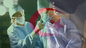 Animation of flag of algeria over caucasian doctors during surgery. global medicine and patriotism concept digitally generated video. - Powered by Shutterstock - Get 15% off with code: PIKWIZARD15