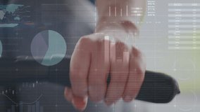 Animation of data processing over caucasian sportswoman exercising. global sport and digital interface concept digitally generated video. - Powered by Shutterstock - Get 15% off with code: PIKWIZARD15