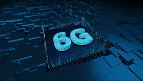 Motion graphic of 3D blue 6G letter and particles with circuit board on 3d abstract background concept of generation technology and big data transfer and connection technology of future - Powered by Shutterstock - Get 15% off with code: PIKWIZARD15