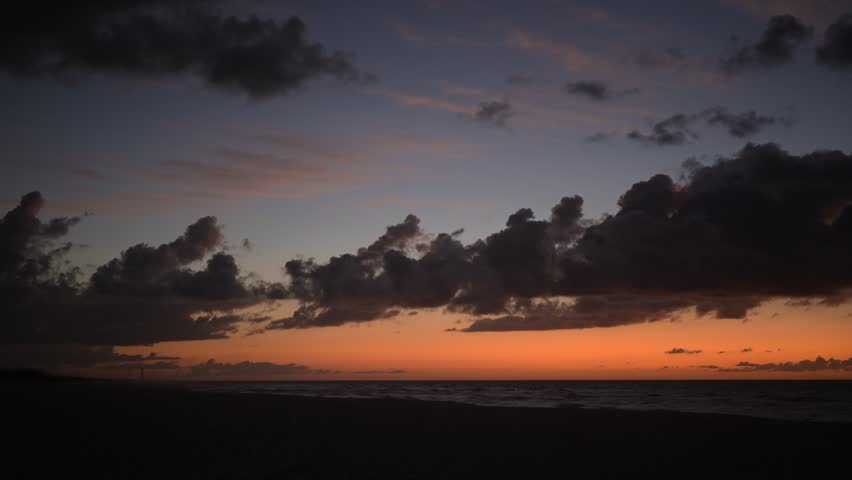 Timelapse on the gulf with clouds rolling by the emerald blue water and white sand beach of the Gulf of Mexico Pensacola beach Florida