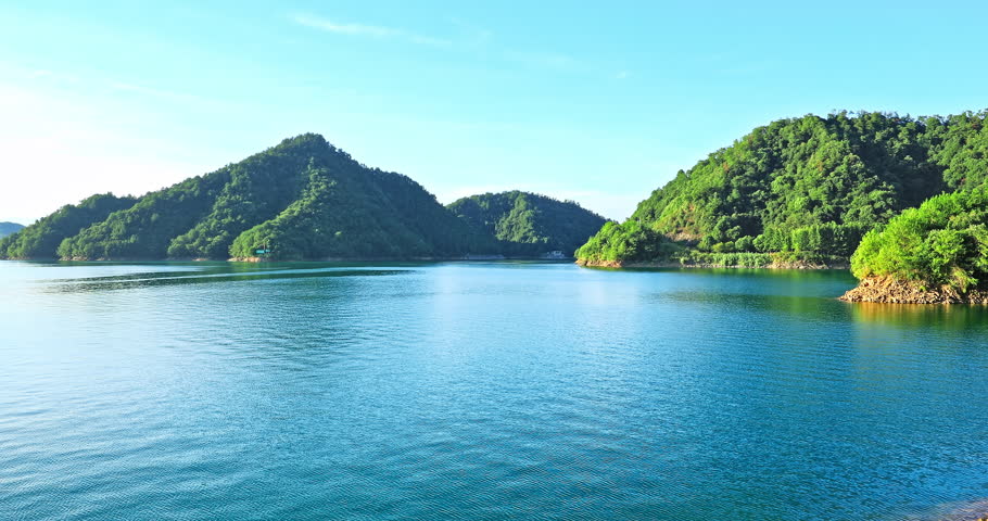 Beautiful lake and green mountain natural scenery in Hangzhou, Zhejiang Province, China. | Shutterstock HD Video #1100815591