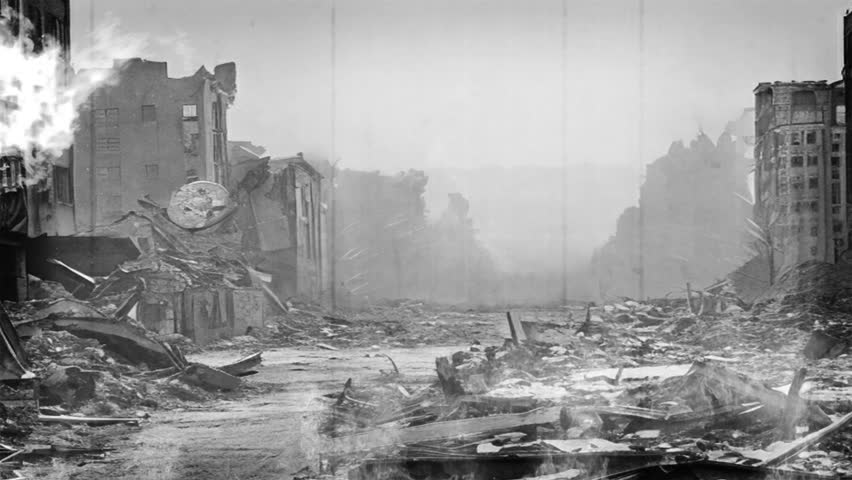 World war 2 matte painting. 3d animation
