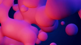 3d render liquid pink blue metaball moving in air split into many bubbles meta balls deformation sphere motion design AI animation abstract medical business backdrop presentation concert background - Powered by Shutterstock - Get 15% off with code: PIKWIZARD15