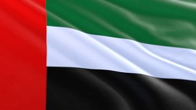Slow motion loop of an United Arab Emirates flag waving in the wind