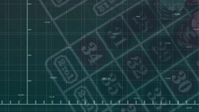 Animation of numbers and red line processing over casino chips and game board. gambling, money and data processing concept digitally generated video. - Powered by Shutterstock - Get 15% off with code: PIKWIZARD15
