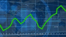 Animation of financial data processing over world map on blue background. global technology, digital interface and networks concept digitally generated video. - Powered by Shutterstock - Get 15% off with code: PIKWIZARD15