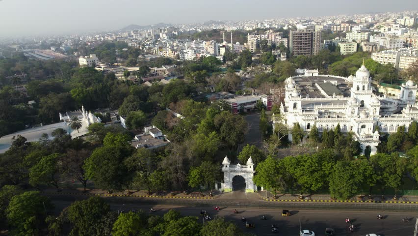 Telangana Legislative Assembly in hyderabad areal drone shot 4k 30p