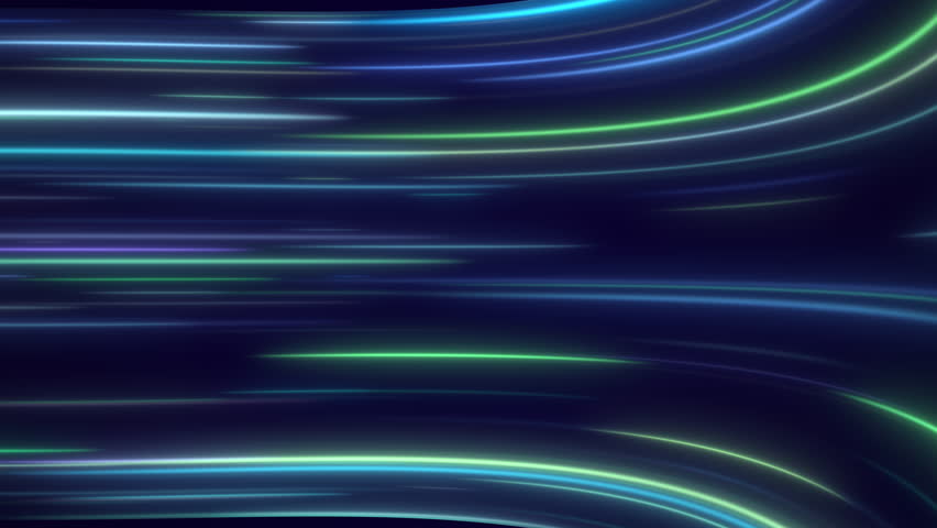 Glowing Lines Loop with bright rays and glowing lines. Blue and Green electric light flow loop, Fibre Optic Speed of Light Energy Stream Looping Background Royalty-Free Stock Footage #1100838615