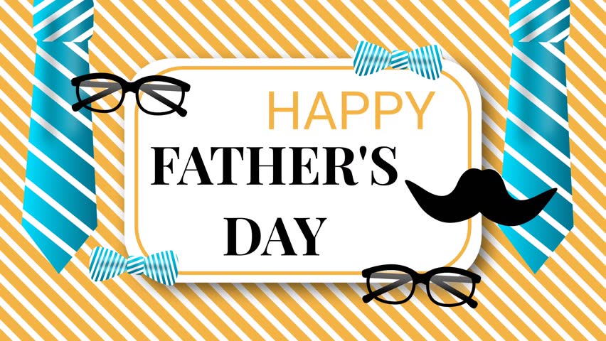 Happy fathers day animation on orenge moving stripes line. | Shutterstock HD Video #1100840919