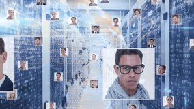 Animation of globe made of user photos rotating over data processing on navy background. global network, connections, data and technology concept digitally generated video. - Powered by Shutterstock - Get 15% off with code: PIKWIZARD15