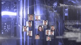 Animation of globe made of user photos rotating over data processing on violet background. global network, connections, data and technology concept digitally generated video. - Powered by Shutterstock - Get 15% off with code: PIKWIZARD15