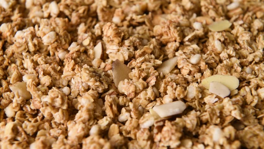 Close up detail shot of granola. Royalty-Free Stock Footage #1100844197