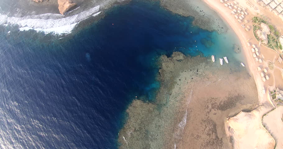 aerial shot for the Coral House Reef of the Red Sea of Egypt
