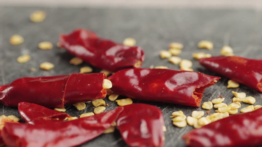 Red dry chili pepper texture background. Mexican Dry chili for make a cayenne or preserve food to keep for a long time.