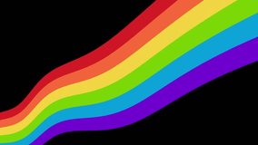 Pride Banner with LGBTQ Rainbow Flag Wave. Pride Month Web Banner Vector animation. Pride Rainbow Flag Wave Design Element on a black background for cutting or overlaying on video. LGBTQ+ Pride - Powered by Shutterstock - Get 15% off with code: PIKWIZARD15