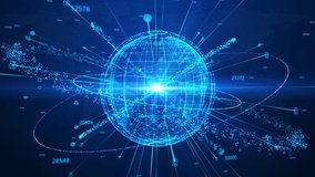 Digital Tech Earth Map, Blue technology earth, digital world map, big data background, Internet technology, global connectivity, future intelligent cloud computing video. - Powered by Shutterstock - Get 15% off with code: PIKWIZARD15