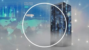 Animation of data processing and shapes over server. global technology and digital interface concept digitally generated video. - Powered by Shutterstock - Get 15% off with code: PIKWIZARD15
