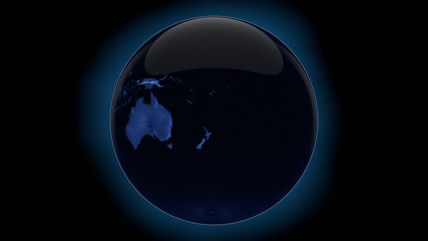 Tech earth globalization in 3d animation. Global Business dots on rotating planet. Royalty-Free Stock Footage #1100859321