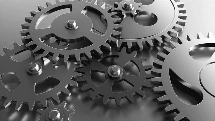 Industrial video background with gears. 3d animation. Royalty-Free Stock Footage #1100859331