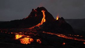 Volcanic eruption Iceland 2021 lava cone river fllowing - Powered by Shutterstock - Get 15% off with code: PIKWIZARD15