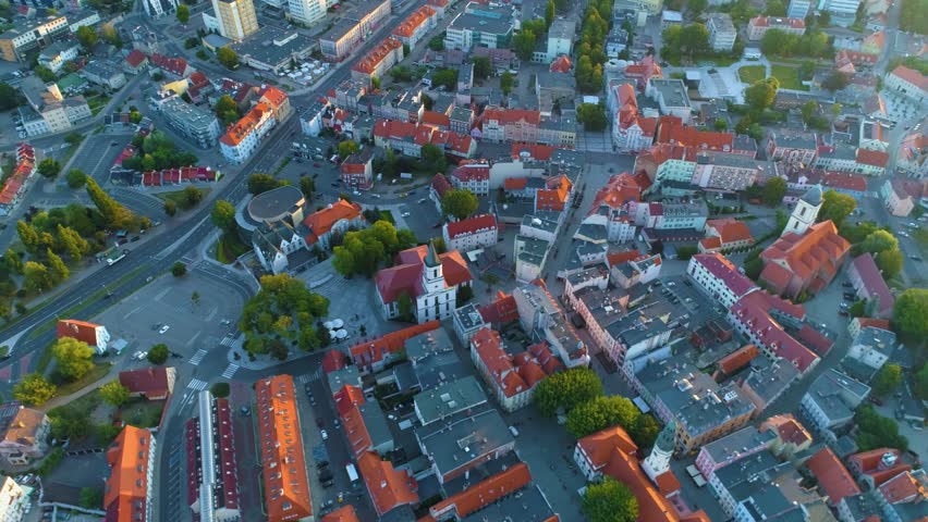 Old Town Zielona Gora Stare Miasto Ratusz Rynek Aerial View Poland