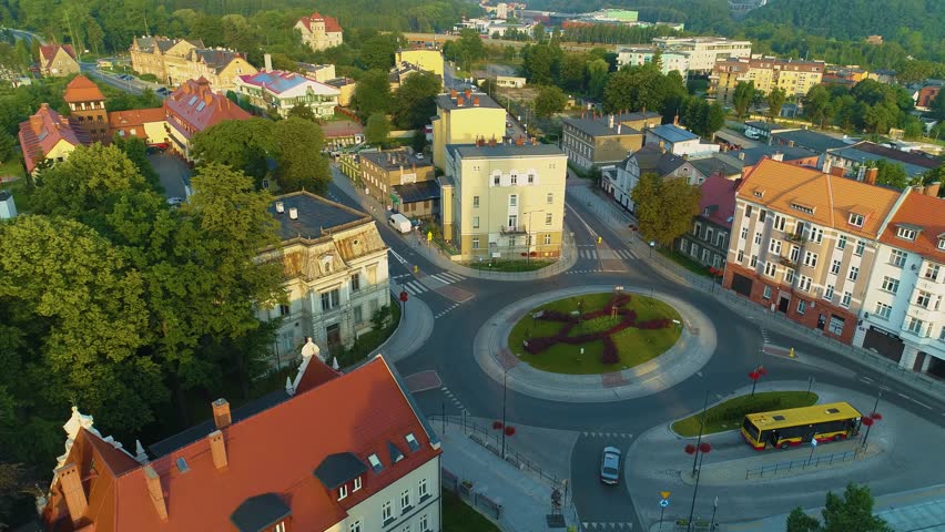 Solidarity Square Walbrzych Plac Solidarnosci Rondo Aerial View Poland