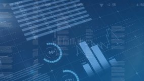Animation of data processing and scope scanning over blue background. global business and digital interface concept digitally generated video. - Powered by Shutterstock - Get 15% off with code: PIKWIZARD15