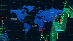 Animation of data processing and world map over black background. global business and digital interface concept digitally generated video. - Powered by Shutterstock - Get 15% off with code: PIKWIZARD15