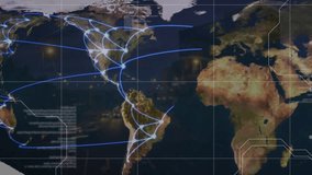 Animation of data processing and world map over cityscape. global business and digital interface concept digitally generated video. - Powered by Shutterstock - Get 15% off with code: PIKWIZARD15