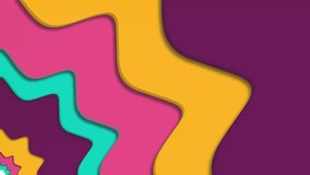 3d seamless loop animation; rippled abstract motion design; waves background; colorful layered shapes