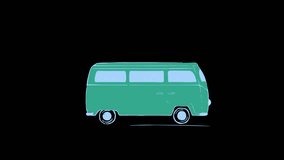 van vehicle icon loop Animation video transparent background with alpha channel