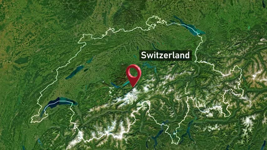 Switzerland Country Zoom from Space to Earth