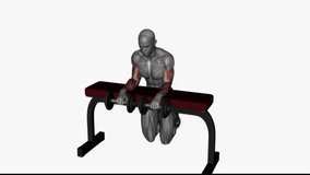 wrist extension dumbbell fitness exercise workout animation male muscle highlight demonstration at 4K resolution 60 fps crisp quality for websites, apps, blogs, social media etc.