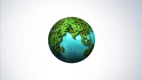 Green World Map animation- Earth day video tree or forest shape of world map isolated on white background. Earth Day or Environment day Concept. Green earth with electric car. Paris agreement concept. - Powered by Shutterstock - Get 15% off with code: PIKWIZARD15
