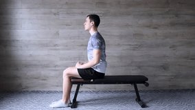 In and Out - Abs workout videos on a simple wooden background. Follow along workout exercises. How to perform abs exercises.