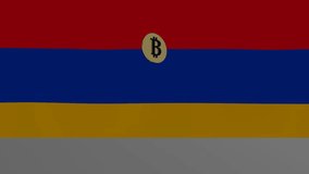 3D Render Animation Bitcoin bouncing and spinning in front of Flag of Armenia - Powered by Shutterstock - Get 15% off with code: PIKWIZARD15