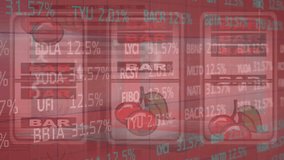 Animation of financial data over gaming machine. Finance, economy, games and gambling concept digitally generated video. - Powered by Shutterstock - Get 15% off with code: PIKWIZARD15