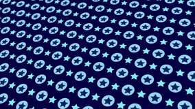 Animated abstract pattern with star shaped geometric elements. blue gradient background
