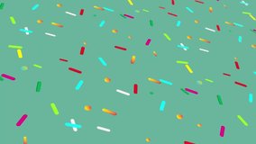 Animated abstract pattern with geometric elements as ice cream flakes. multicolored gradient background
