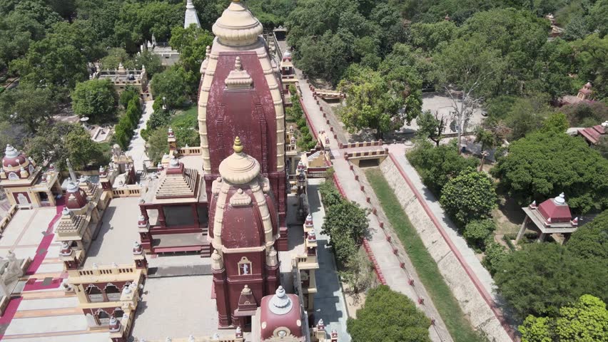An Aerial Shot of Birla Mandir at New Delhi in India
