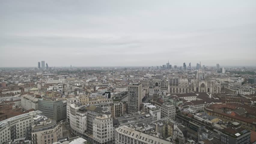 Skyline of Milan from High angle.