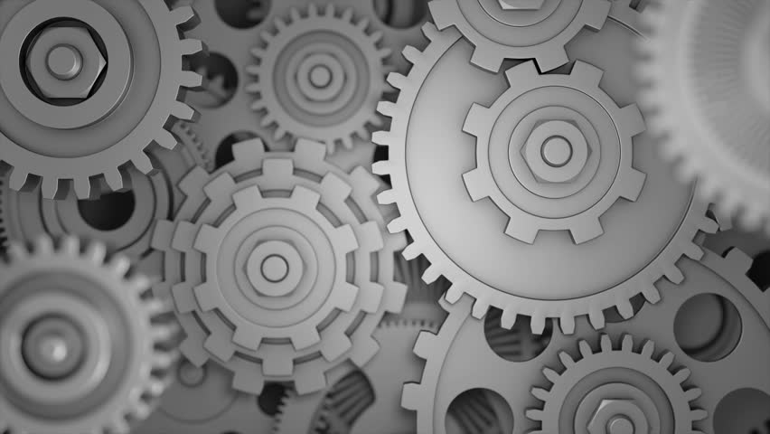 Industrial video background with gears. 3d animation. Royalty-Free Stock Footage #1100917613