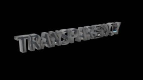 Isolated transparent rotating 3d Transparency word block on black - Powered by Shutterstock - Get 15% off with code: PIKWIZARD15