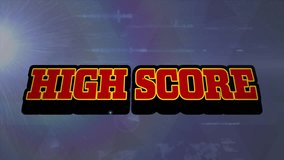 Animation of data processing over high score text. global business, finances, connections and digital interface concept digitally generated video. - Powered by Shutterstock - Get 15% off with code: PIKWIZARD15