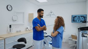 Video of young dentists at private dental clinic.