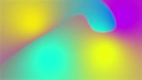 Holographic background with liquid mixing. Abstract color waves in a looped motion. Stock animation with space for text. Modern space for banner, advertisement, presentation. Blue and yellow color.