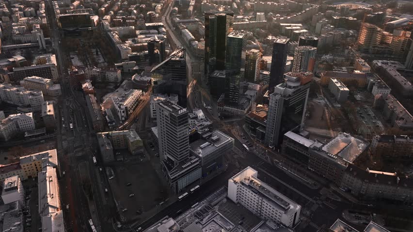 Business District Tallinn Estonia Aerial view - February 2023