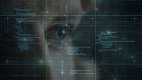 Animation of data processing and connections over eye of caucasian woman. global network, connections, data and technology concept digitally generated video. - Powered by Shutterstock - Get 15% off with code: PIKWIZARD15
