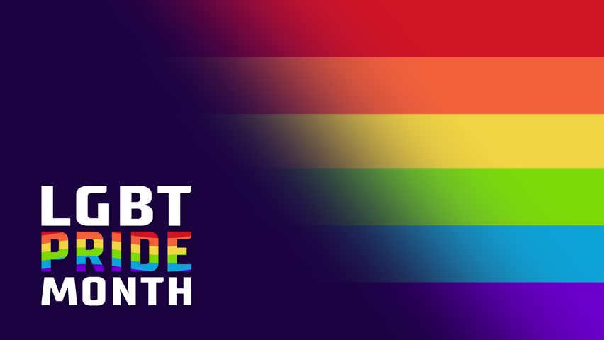 Vector animated LGBT pride month concept. Rainbow LGBTQ freedom flag with isolated hearts. Annual summer gay parade. Banner on LGBTQ+ theme. Royalty-Free Stock Footage #1100935449